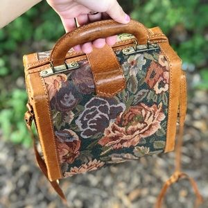Rare Vintage Floral Bag/ Lunch Box